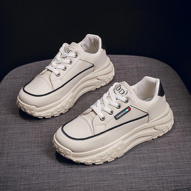 Осенняя женская обувь, новые дышащие белые туфли, детская корейская версия, модные универсальные туфли на платформе, спортивная повседневная обувь для сноуборда, обувь для папы