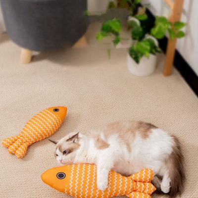 Игрушка для кошек Кошка с кошачьей мятой - Реалистичная плюшевая жевательная игрушка для самостоятельной игры, снятия стресса, устойчивая к царапинам, товары для котят и домашних животных