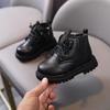 2026New autumn and winter children's Martin boots, solid color British style boys' leather boots, girls' fashionable short boots