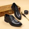Молодежная уличная мужская кожаная обувь со встроенным подъемом каблука, мягкой подошвой, модная, универсальная, формальная, для бизнеса, всесезонная, прочная, повседневная, удобная обувь
