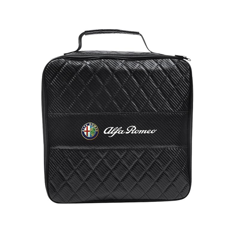 Hub Caps Car Charging Cable Storage Bag Trunk Organizer For Alfa Romeo 147 MiTo Giulia 156 159 Stelvio 4C Giulietta Brera Disco XGHIJ1