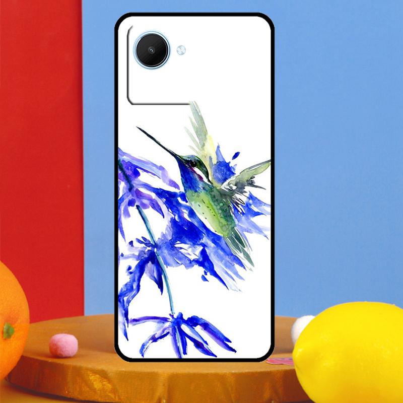 Колибри и цветы для чехла Realme C55 C53 C67 C51 C35 C33 C31 C30 C25s C21Y GT Neo 6 5 9 10 11 12 Pro Plus