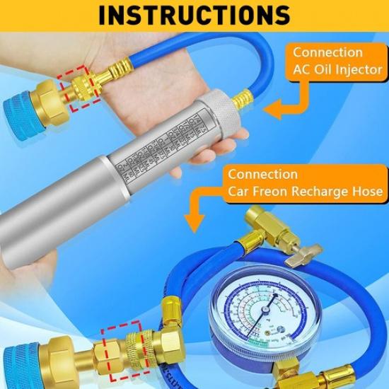 AC Quick R1234YF Adapters Connector Coupler Manifold AC Gauge Auto Set HighLow