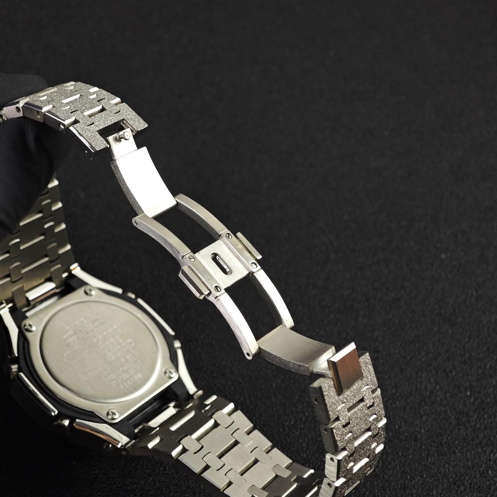 Casio Специальная коллекция GA2100 Кварцевый механизм Стальной ремешок Часы Унисекс Черный циферблат GA-2100SKE-7A(Часы1--)