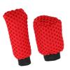A ABSOPRO Car Handbrake Cover Gear Shift Knob Cover Car Shifter Protector Interior Decoration Accessories Red (Set of 2)