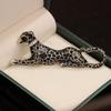 Diamond-encrusted Black Leopard Brooch, Exaggerated And Unique Animal Design, -exposure Pin
