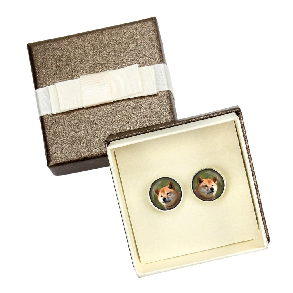 Shiba Inu, Japanese Small Size Dog, Japanese Brushwood Dog - cufflinks in a box, handmade jewelry, product of the Art-Dog brand