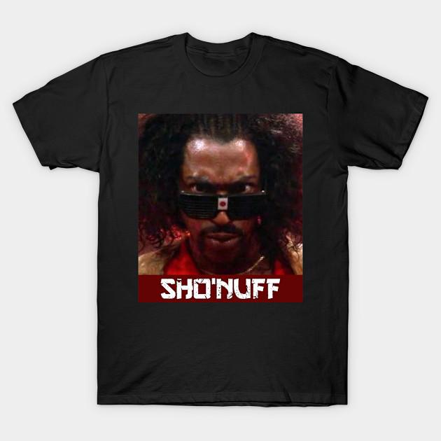 Asian Size Men Print T-shirt Vintage Sho Nuff No-Cut Heat Transfer Print Cotton Tshirt