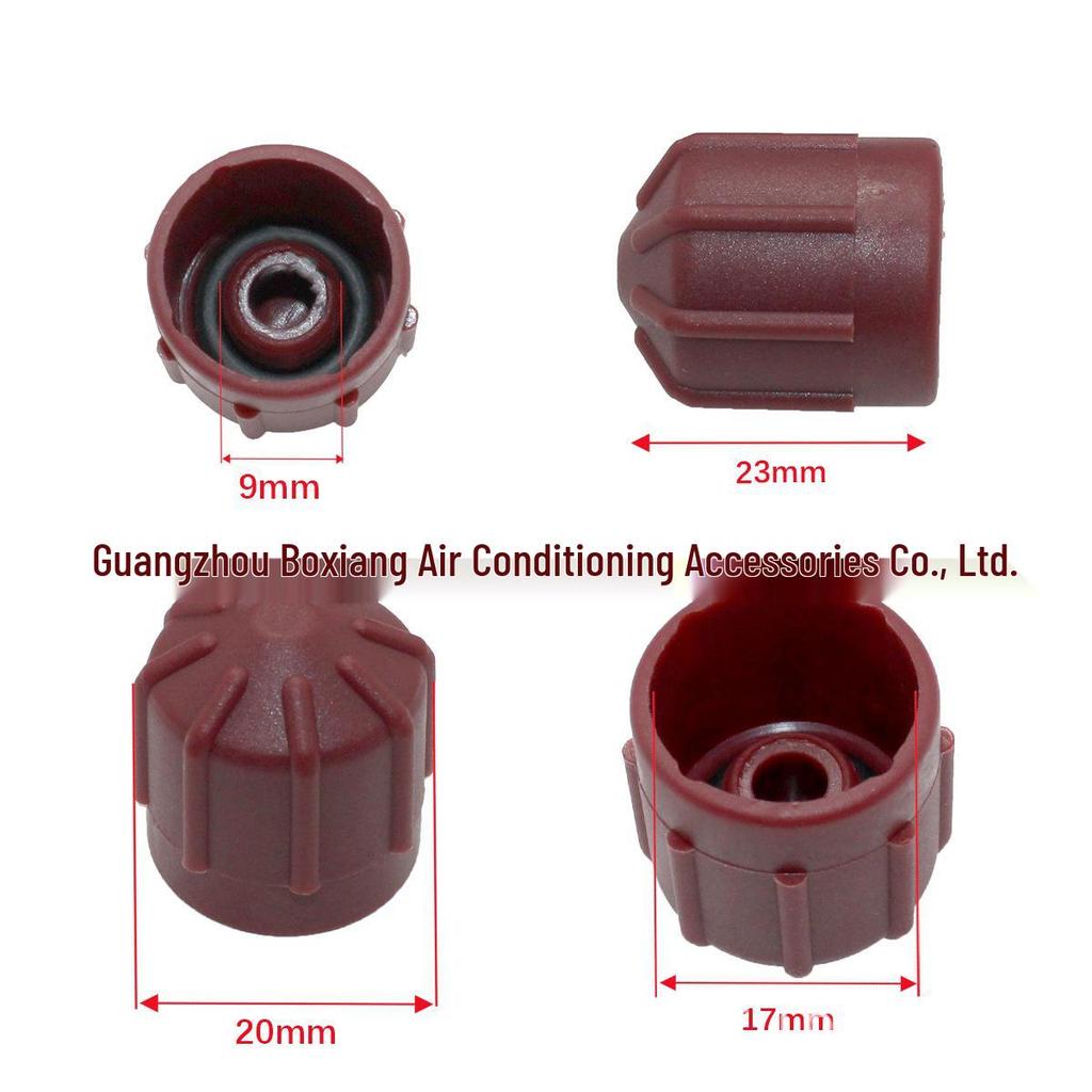 Pure Copper Car A/C Valve Stem Core Cap for High & Low Pressure Nozzles - European Models