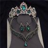 Комплекты ювелирных изделий принцессы невесты для женщин, модные диадемы, свадебные комплекты ожерелий, короны, серьги, свадебные комплекты ожерелий, пышные украшения