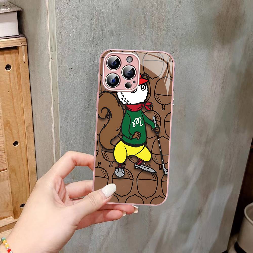 Fashion M-Malbon G-Golf Logo For IPhone 14 13 12 Mini 11 Pro XS Max X XR 14 Plus Tempered Glass Cover