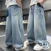 Boys' straight leg jeans summer thin 2026 new style children's summer mosquito proof pants cool feeling, big children's pants trendy