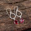 Pink Rubellite Gemstone 925 Sterling Silver Jewelry Handmade Earrings 1.90" EE-16-10