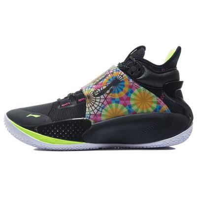 Li Ning SONIC 9 Нотр-Дам-де-Пари Упругие и износостойкие Баскетбольные кроссовки средней высоты Мужские Черные ABAR011-6