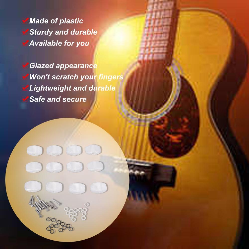 12PCS Screws Washers Included Guitar Tuning Pegs White Color Tuner Knobs For Guitars