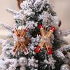 Doll House Mini Wooden Skis Crafts Supplies New Year Christmas Pendant Sled Christmas Tree Home Decor Gift