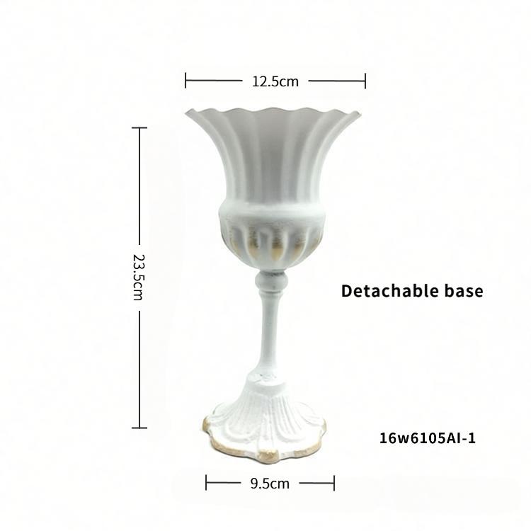 High-end Luxury Niche Ins Style High Foot Iron Vase Carving Simple Art Design Flower Pot Hotel Restaurant Home Decor Ornaments