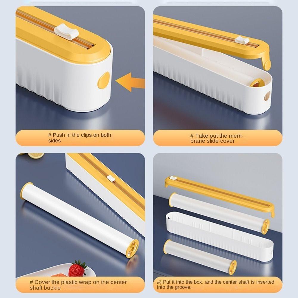 Wall Mounted Cling Film Cutter Box Suction Cup Baking Paper Cutter Household