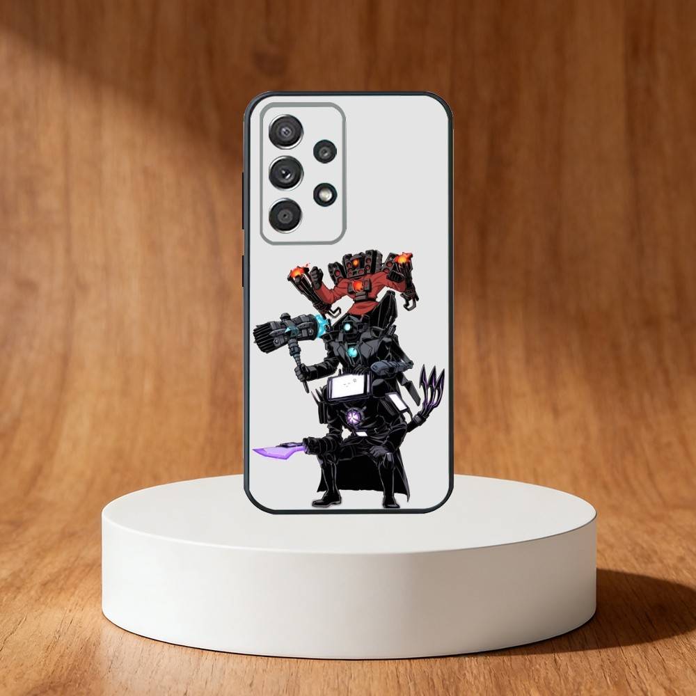 Чехол для телефона C-Cartoon S-Skibidi Toilet для Samsung S25, S24, S21, S22, S23, S30, Ultra, S20, Plus, Fe, Note, 10, 9, 5G Черный