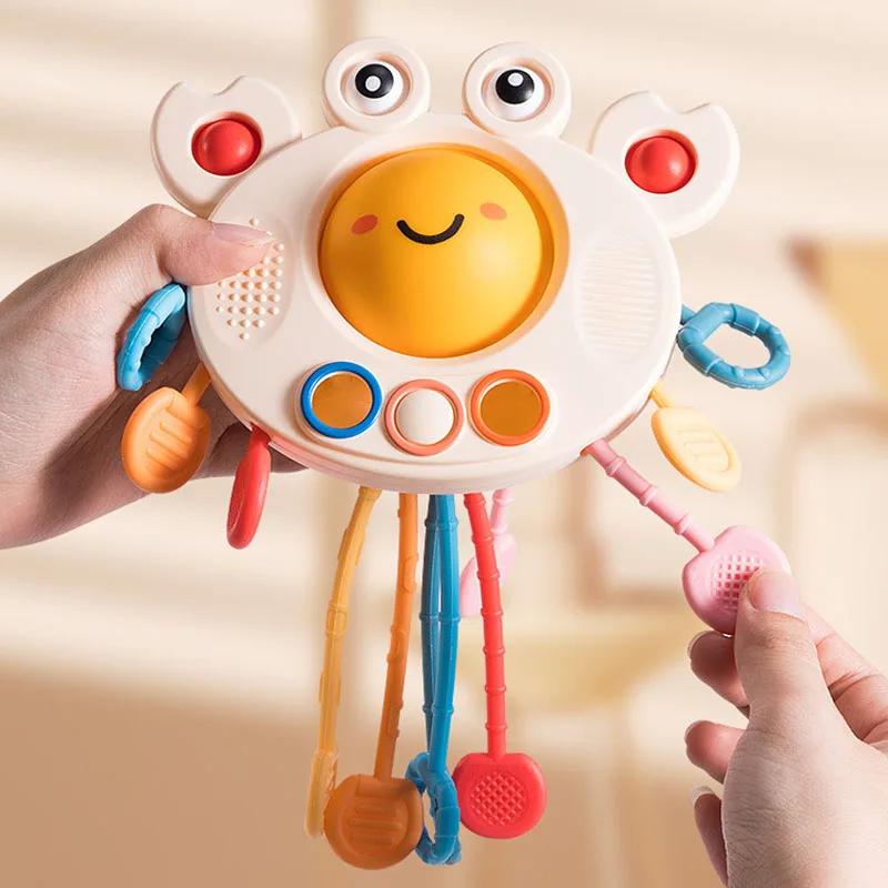 Montessori Pull String Sensory Toys Baby 6 12 Months Silicone Activity Toys Development Educational Toys for Baby 1 To 3 Years