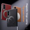 For Samsung Galaxy Z Fold 8 Wide 5G Case High Quality Matte Leather Folding Hinge Magnetic Rotating Ring Holder Shockproof Cover