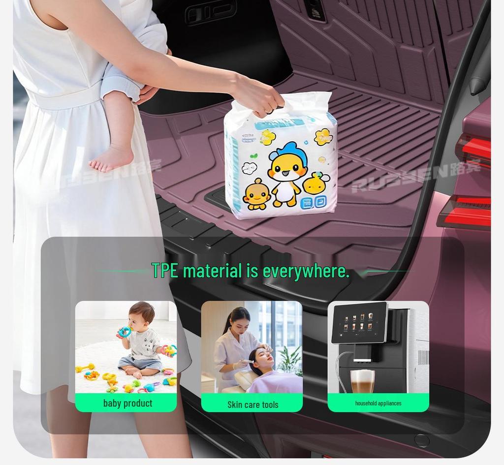 Xiaomi YU7 TPE Anti-Slip Trunk Mat, Iris Purple – Durable, Wear-Resistant Interior Accessory.