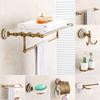 Antique Bathroom Accessories Brass Towel Rack,Bathroom Shelf Paper Holder Toilet Brush Holder,Towel Hanger,Hooks,Bath Hardware