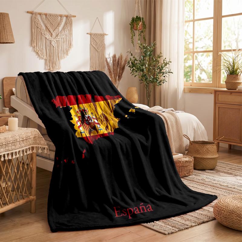 Spain Print Flannel Blanket Soft Warm Sofa Bed Throw Blanket For Home Office Bedroom
