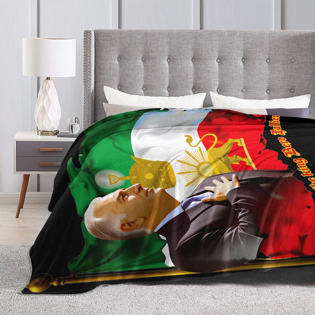 King Reza Pahlavi Soft Warm Blanket Children Plush Bedding Throws Print Couch Chair Flannel Bedspread Sofa Bed Cover