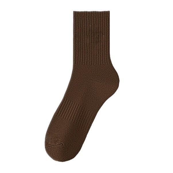 Женские высокоэластичные носки средней длины Terry: Утолщенные, не сдавливающие, амортизирующие спортивные носки для осени/зимы