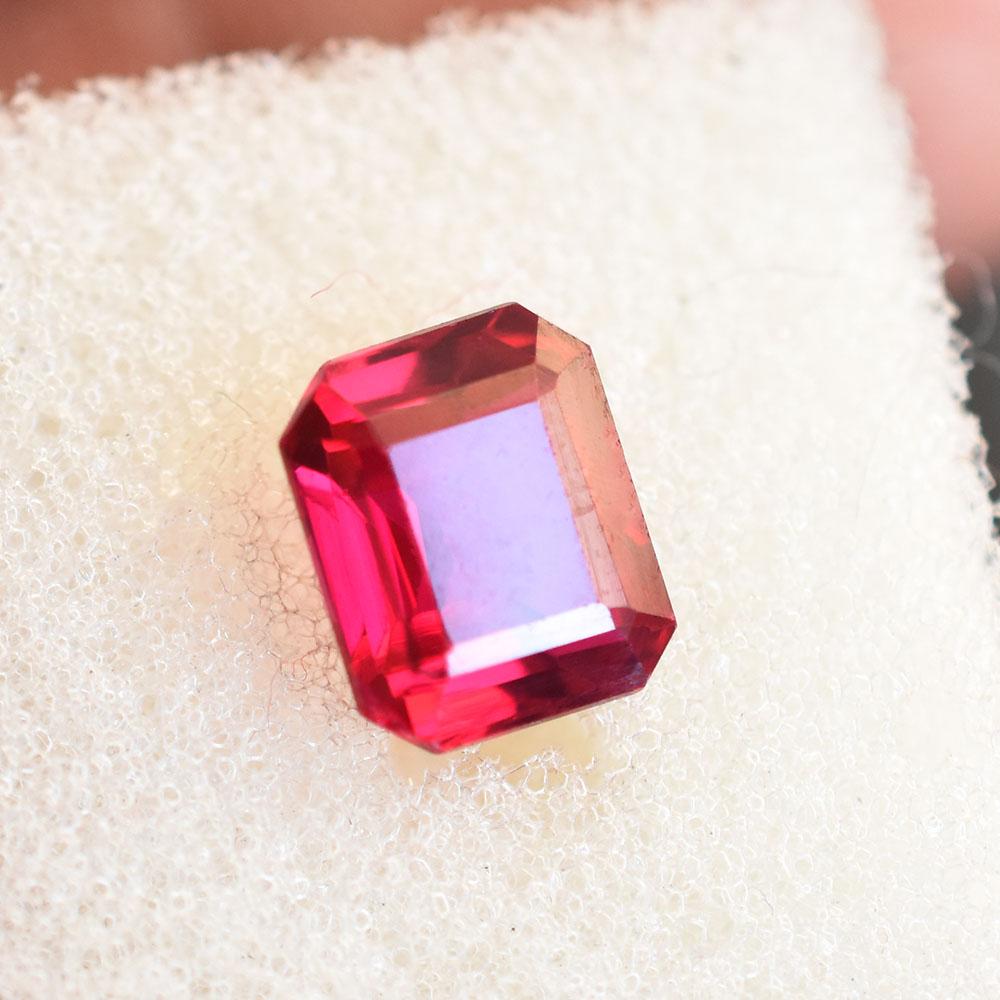 Natural Red Ruby Loose Gemstone Bloody 3 ct Emerald Shape for Jewelry Making and Gem Collections