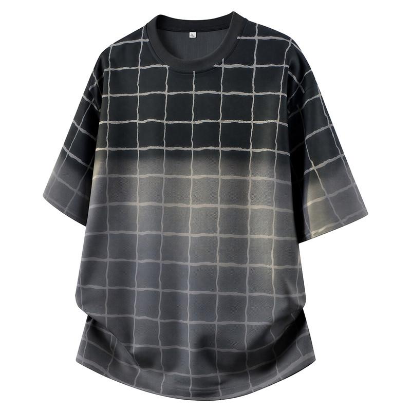 Футболка с коротким рукавом, Круглый вырез, Лонгслив, Мужской топ большого размера