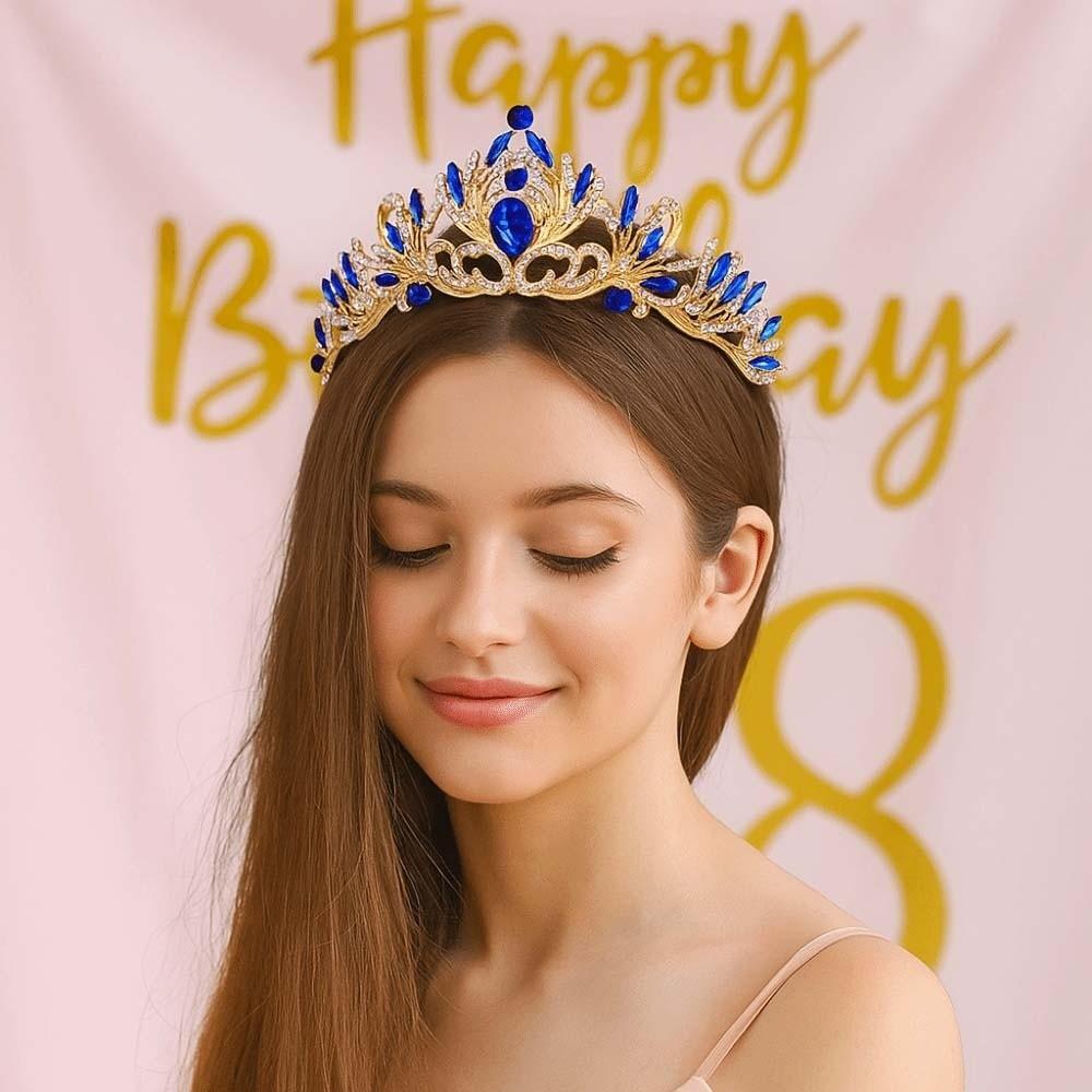 Elegant Baroque Crown Vintage Princess Rhinestone Tiara Ancient Greece Tiara Birthday Head Jewelry
