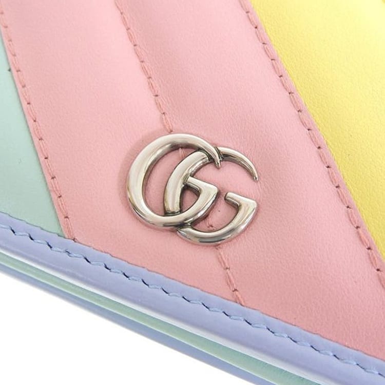 GUCCI GG Marmont Leather Wallet, Card Holder Women's Multicolor, Candy, Unicorn 466492 -DTDXP-3967
