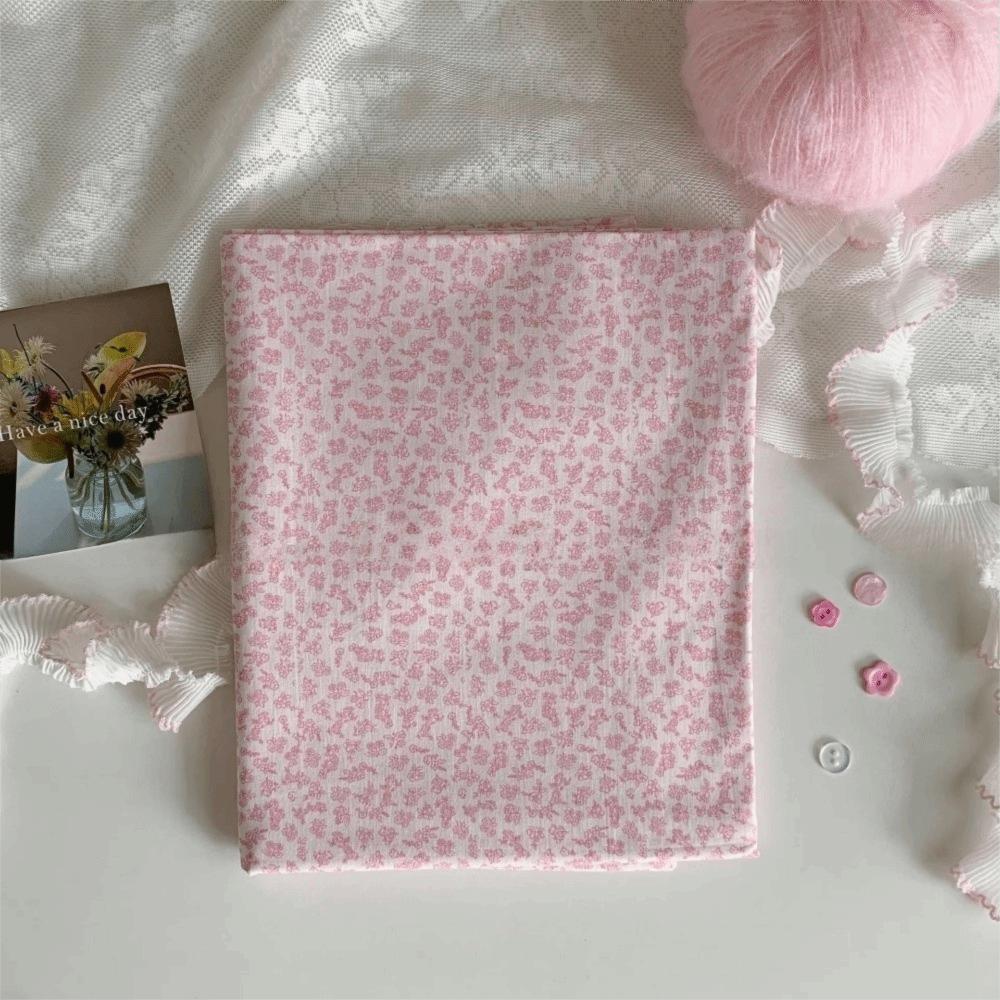 DIY Floral Check Cloth 145x100cm Sewing Cloth Ins Digital Print Fabric  For Home Wear