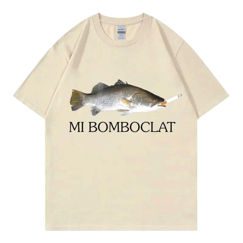 Tshirts Women Harajuku Vintage Style T Shirts Funny Bomboclat Fish Tshirt High Street Fashion Trend Sleeve Aesthetic Clothes