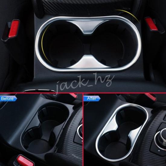 Matte Chrome Interior Cup Holder Cover Trims For Mazda CX5 2017-2025 Accessories