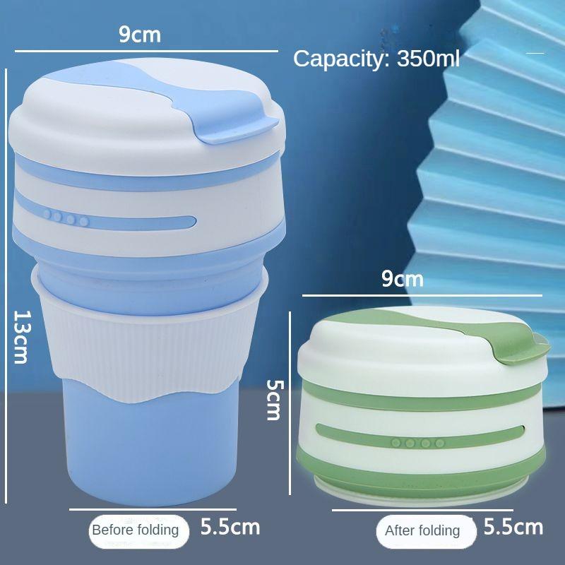 Folding Silica Gel Cup Travel Coffee Cup Student Portable Water Cup Silicone Que Bottle Gargle Cup Can Hold Hot Water