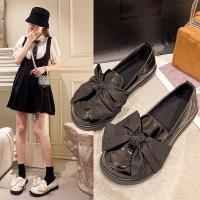 Лакированные женские туфли Мэри Джейн с бантом на весну и осень, универсальные туфли на толстой подошве, модные и удобные