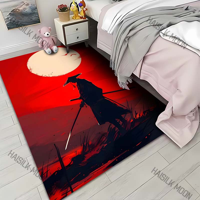 Japanese Bushido Carpet for Living Room Bedroom Bedside Floor Mat Sofa Table Area Rugs Home Decor Large Size Luxury Gift