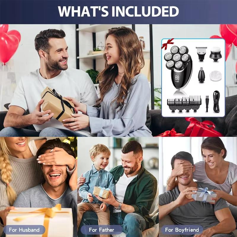 Электробритва 7-головочная плавающая режущая головка база USB-зарядка портативный триммер для бороды бритвенная машина мужская электрическая бритва