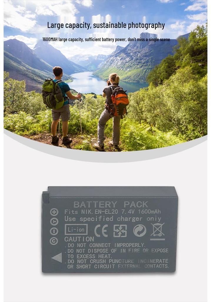 Аккумулятор EN-EL20 для беззеркальных камер Nikon Coolpix A, J1, J2, J3, S1, AW1, V3