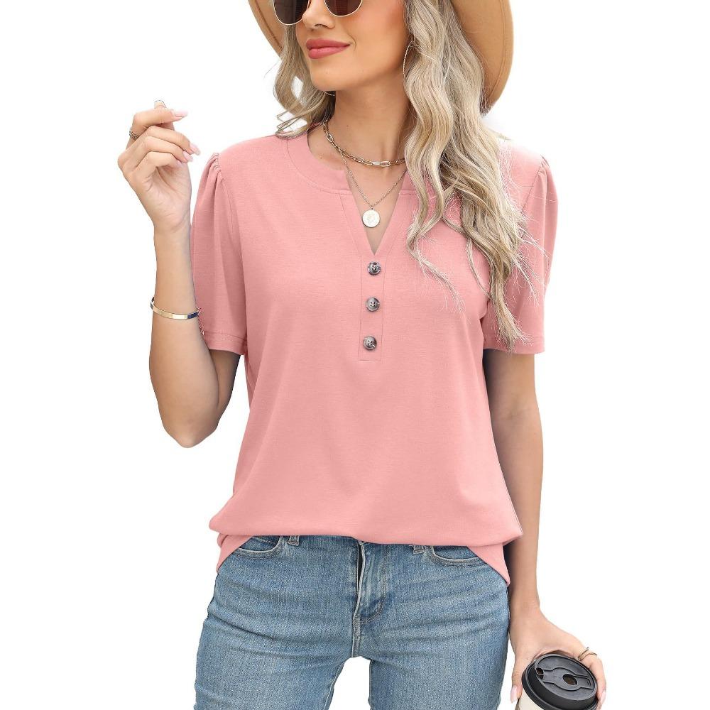 Женская летняя новая многоцветная универсальная футболка с коротким рукавом и витой пряжкой