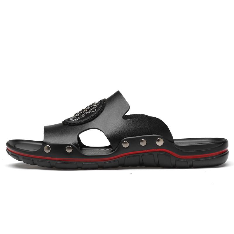 Fashion Slippers 2025 New Summer Genuine Cow Leather Men Shoes Lightweight Beach Sandals Casual Men's Flip Flops Big Size 38-49