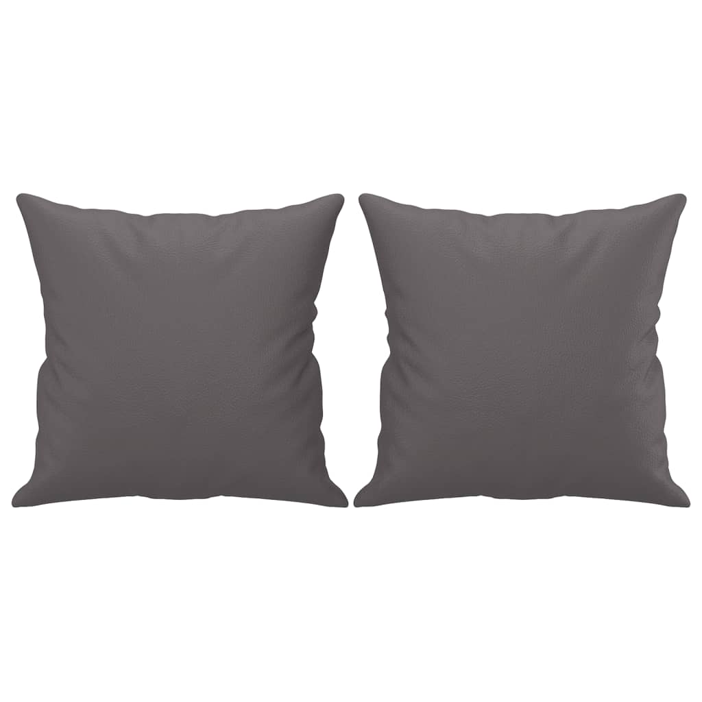 Vidaxl 2-Osobowa Sofa Z Poduszkami, Szara, 120 Cm, Sztuczna Skóra