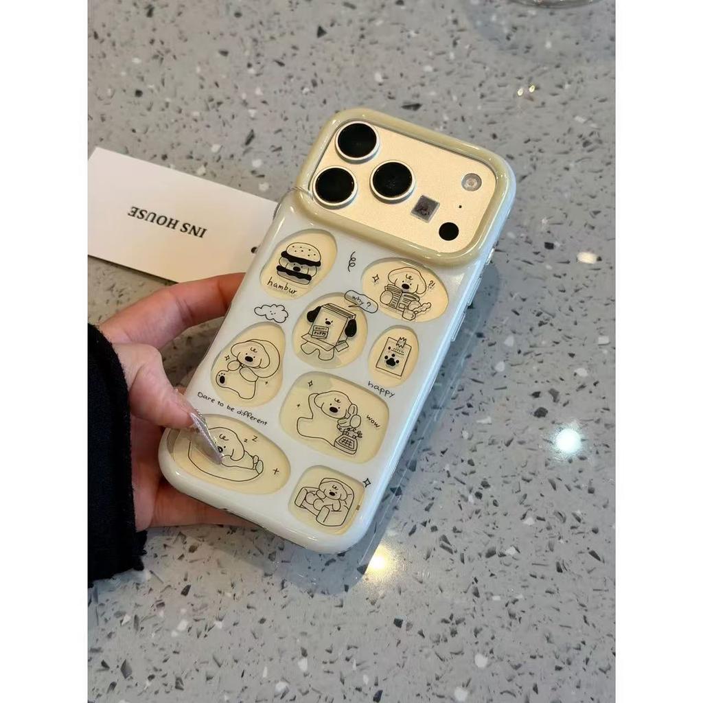 Подходит для чехла мобильного телефона Apple 17promax милый питомец 16pm полый гамбургер диван для чтения щенок для звонков 15