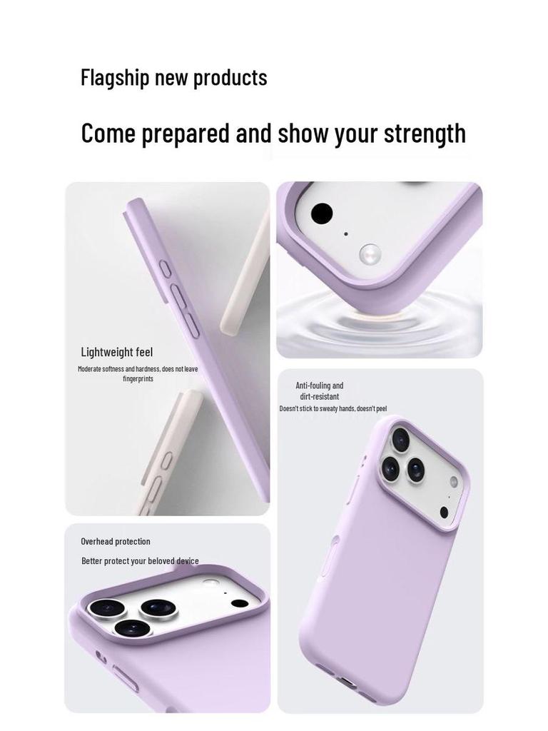 Магнитный чехол из жидкого силикона для iPhone 16 Pro Max – Полное покрытие, Новый дизайн с большим отверстием