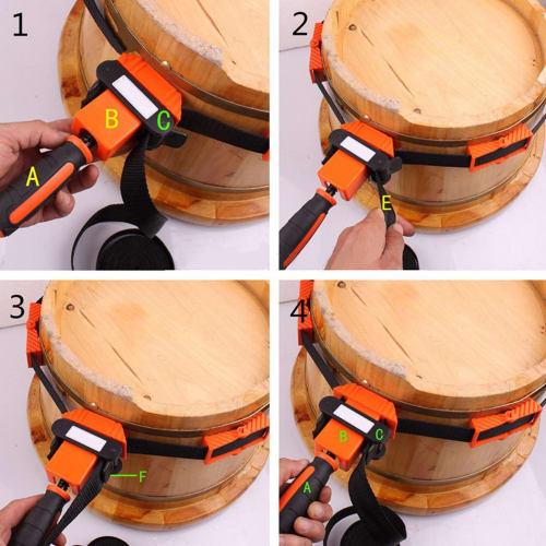 Zerodis 4m Nylon Corner Clamp, Universal Belt Clamp, Strap Clamp, Multipurpose, Round, Adjustable, for DIY Photo Frames, Chair Frames, and Carpentry