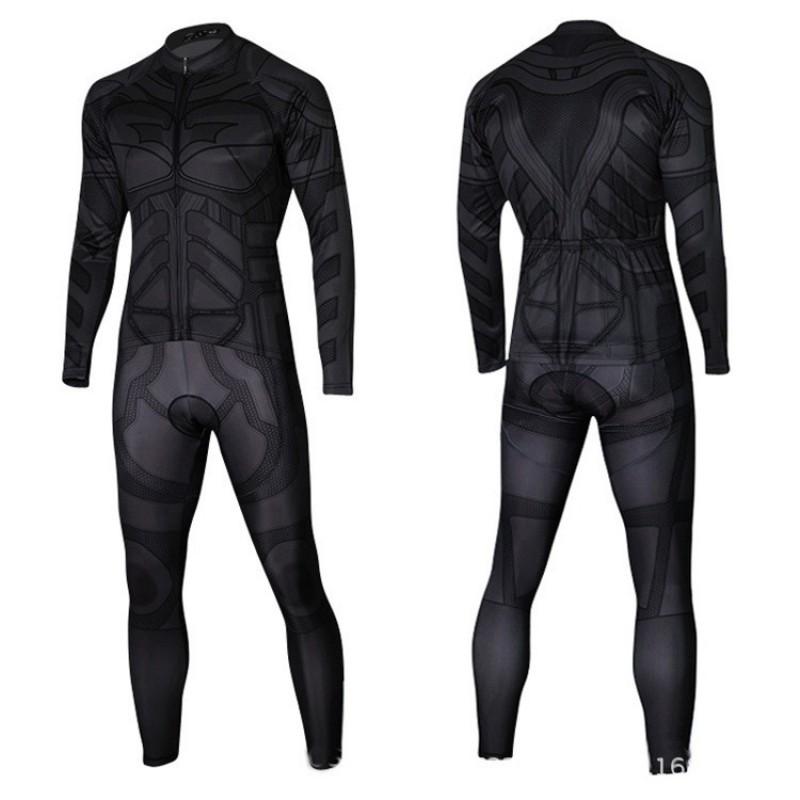 Superhero Themed Cycling Jersey Set Long Sleeve Pants With Padded Seat Men Women Kids