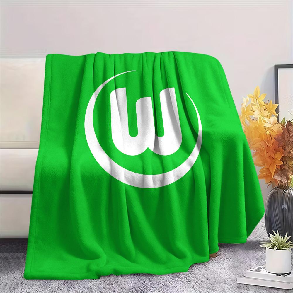 Фланелевое одеяло с принтом VfL Wolfsburg, Высококачественное, Удобное для всех сезонов, Декор для дома, Тепло и уют, Идеально для рождественских подарков